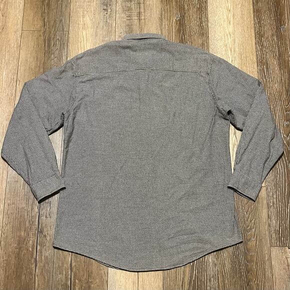 VTG Woolrich Houndstooth Long Sleeve Button Down Shirt L Gray Work Pocket Cotton - Picture 3 of 5
